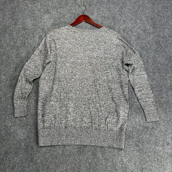 Express Sweater Womens XS Gray Knit Side Zip High Low Hem Boxy Lagenlook Knit - Picture 6 of 7